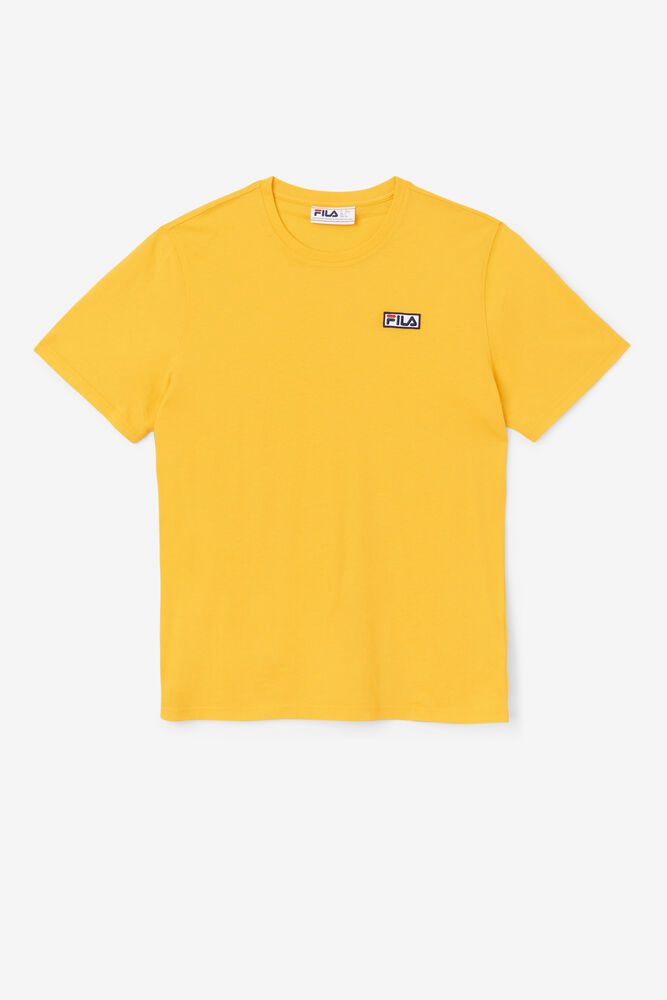 Fila T-Shirt Mens Yellow Skylar - Ireland 93487-HRGA